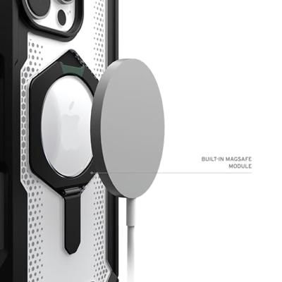Urban Armor Gear Plasma XTE MagSafe Kickstand Case Backcover Apple iPhone 16 Pro Zwart, Transparant MagSafe compatible