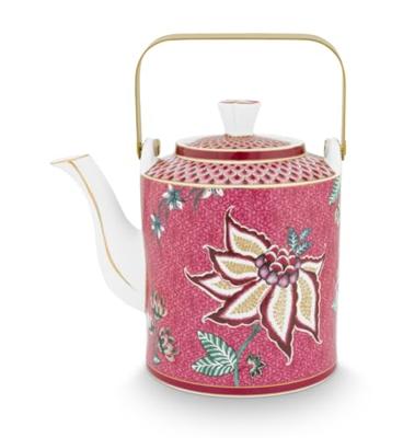 Pip Studio Oriental Flower Festival Theepot Donkerroze Medium Pip Studio Oriental Flower Festival Theepot Donkerroze Medium