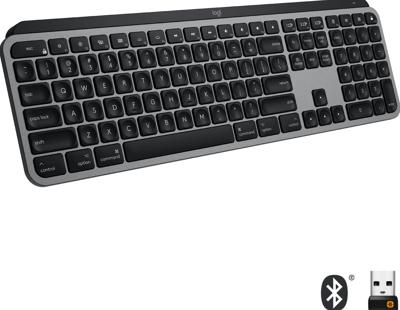 Logitech MX Keys for Mac toetsenbord RF-draadloos + Bluetooth QWERTY US International Aluminium, Zwart