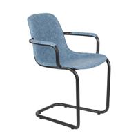 Zuiver Thirsty Eetkamerstoelen met armleuning Blauw - Set van 2 - thumbnail