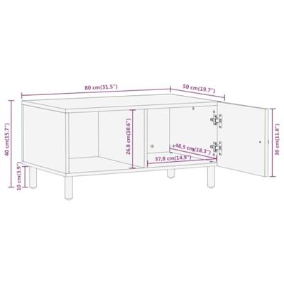 Salontafel 80x50x40 cm massief acaciahout