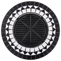 Vuurtafel mozaek 68 cm keramiek zwart en wit - thumbnail