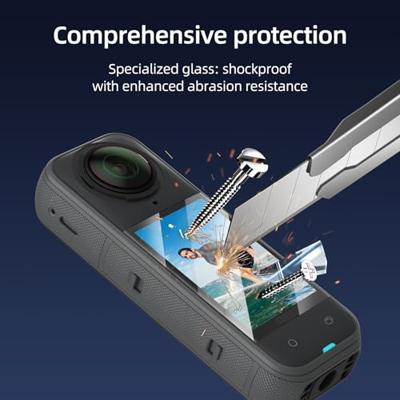 TELESIN° Displaybeschermfolie voor Insta360 X5 X4, camera-accessoire voor Insta360 X5 X4 displaybeschermfolie met 9H hardheid, krasbestendig, anti-vingerafdruk, zonder luchtbellen, 1 stuk