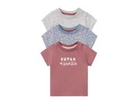 lupilu 3 baby T-shirts (Roze/blauw/grijs, 74/80) - thumbnail