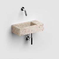 Fontein Clou Flush 3 Zonder Kraangat 36x18 cm Gerecycled Plastic Beige Met Gekleurde Snippers - thumbnail