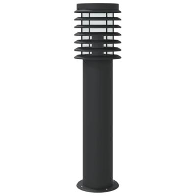 Buitenvloerlampen 3 st met sensors roestvrijstaal zwart