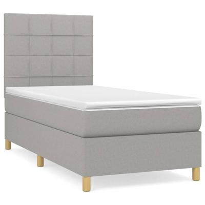 Boxspring met matras stof lichtgrijs 80x200 cm