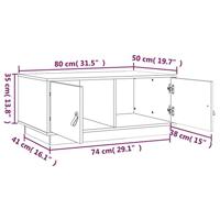 Salontafel 80x50x35 cm massief grenenhout grijs - thumbnail