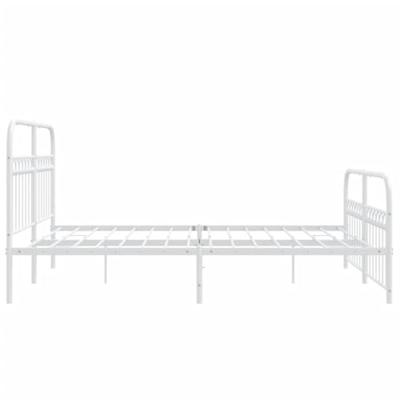 Bedframe met hoofd- en voeteneinde metaal wit 150x200 cm Bedframe met hoofd- en voeteneinde metaal wit 150x200 cm