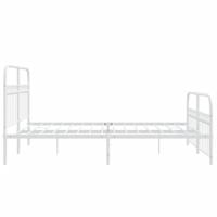 Bedframe met hoofd- en voeteneinde metaal wit 150x200 cm - thumbnail