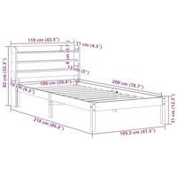 Bedframe zonder matras massief grenenhout 100x200 cm - thumbnail