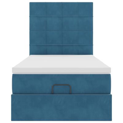 Ottoman bed met matrassen en LED's 140x190cm fluweel - thumbnail