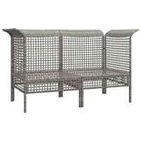 Tuinhoekbanken met kussens 2 st poly rattan grijs - thumbnail