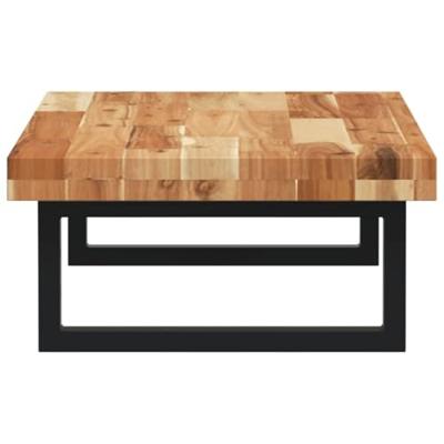 Badkamer wandschap staal en massief acaciahout