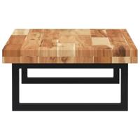 Badkamer wandschap staal en massief acaciahout - thumbnail