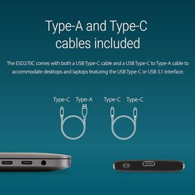 Transcend ESD 270 C 1 TB Externe SSD harde schijf USB-C, USB-A Zwart TS1TESD270C Transcend ESD 270 C 1 TB Externe SSD harde schijf USB-C, USB-A Zwart TS1TESD270C