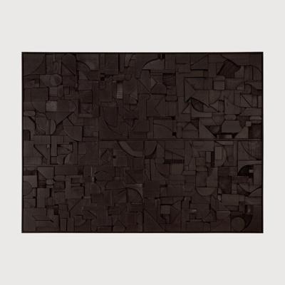 Ethnicraft Wandpaneel 'Bricks' Teakhout, 90 x 120cm, kleur Zwart