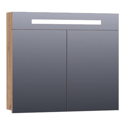 Brauer Promise Spiegelkast - 80 cm - met Directe Verlichting - 2 Enkelzijdige Spiegeldeuren - Chateau