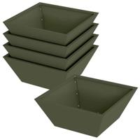 Tuin Kom Plantenbak 5 pcs Olijfgroen 40 x 40 x 15 cm Staal - thumbnail