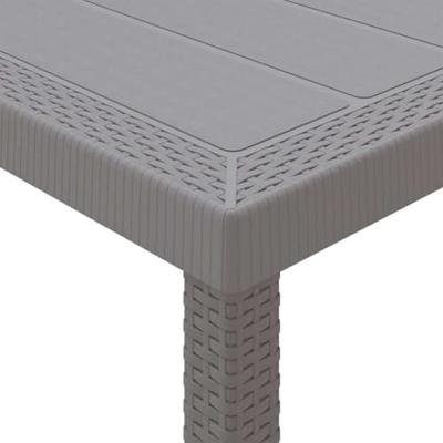 Tuin Eetset 3 pcs Lichtgrijs 100 x 100 x 73 cm Poly rattan