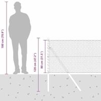 VidaXL Afrasteringspaal grijs 25 x 0,8 m (25 mm gaas) staal en pvc - thumbnail