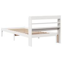 Bedframe zonder matras massief grenenhout wit 150x200 cm - thumbnail