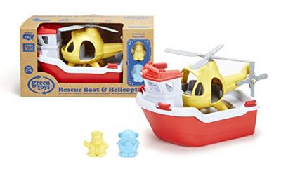 Green Toys reddingsboot met helikopter