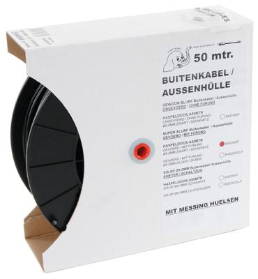 Haspel Slurf Buitenkabel Rem Teflon 50M Zwart