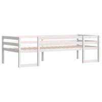 Kinderbedframe massief grenenhout wit 75x190 cm - thumbnail