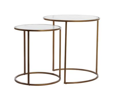 Light & Living Ronde Bijzettafel 'Ferati' Glas, Set van 2 stuks Light & Living Ronde Bijzettafel 'Ferati' Glas, Set van 2 stuks