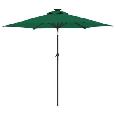 VidaXL Parasol met stalen paal 225x225x212 cm groen