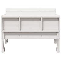 Picknicktafel voor kinderen 88x122x58 cm massief grenenhout wit - thumbnail