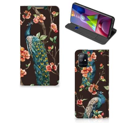 Samsung Galaxy M51 | Hoesje maken | Pauw met Bloemen Samsung Galaxy M51 | Hoesje maken | Pauw met Bloemen