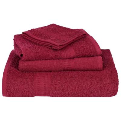 VidaXL 6-delige handdoekenset frogn 360 g/m² bordeaux VidaXL 6-delige handdoekenset frogn 360 g/m² bordeaux