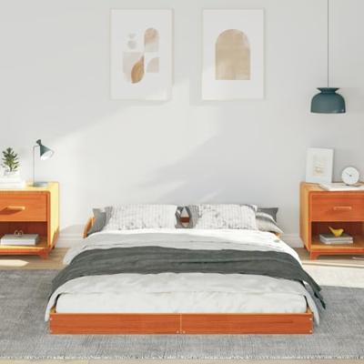 Bedframe Wasbruin 120 x 200 cm Massief grenenhout Bedframe Wasbruin 120 x 200 cm Massief grenenhout