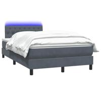 Boxspring met matras en LED fluweel donkergrijs 120x210 cm - thumbnail