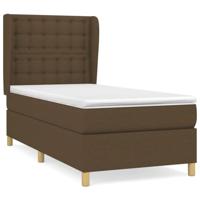 Boxspring met matras stof donkerbruin 80x200 cm - thumbnail