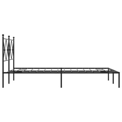 Bedframe met hoofdbord metaal zwart 120x190 cm