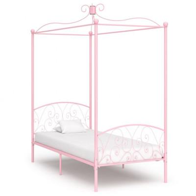 Hemelbedframe metaal roze 100x200 cm Hemelbedframe metaal roze 100x200 cm