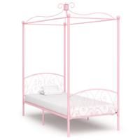Hemelbedframe metaal roze 100x200 cm - thumbnail