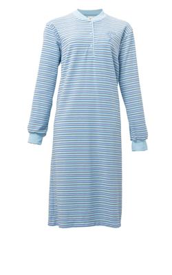 Lunatex dames nachthemd - lange mouw - Lichtblauw