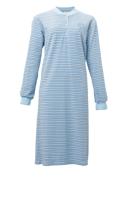 Lunatex dames nachthemd - lange mouw - Lichtblauw - thumbnail