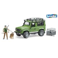 Bruder 02587 Land Rover Defender met Boswachter en Hond - thumbnail