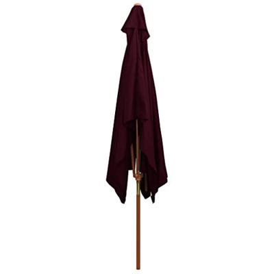 VidaXL Parasol met houten paal 200x300 cm bordeauxrood