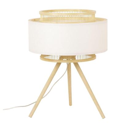 Bureaulamp DKD Home Decor Bruin Polyester Wit Bamboe (36 x 36 x 48 cm) Bureaulamp DKD Home Decor Bruin Polyester Wit Bamboe (36 x 36 x 48 cm)