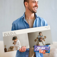 Mega chocoladereep met naam en foto bedrukken - Milka - 6 repen - thumbnail