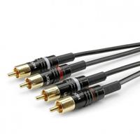 Sommer Cable HBP-C2-0150 Jackplug / Cinch Audio Aansluitkabel [2x - 2x Cinch-stekker] 1.50 m Zwart - thumbnail