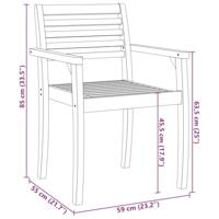 Tuinstoelen 2 st 59x55x85 cm massief acaciahout - thumbnail