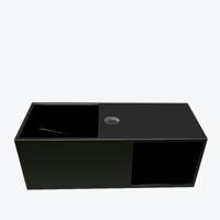 Wiesbaden Julia fontein Solid surface met nis 54 x 20 x 20 cm mat zwart - thumbnail