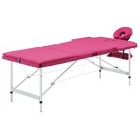 VidaXL Massagetafel inklapbaar 3 zones aluminum roze - thumbnail